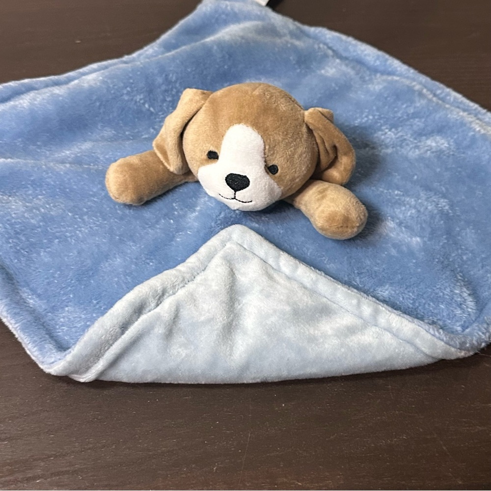 Carter’s Puppy Cuddle Plush Dog Lovey Security Blanket Baby Blue